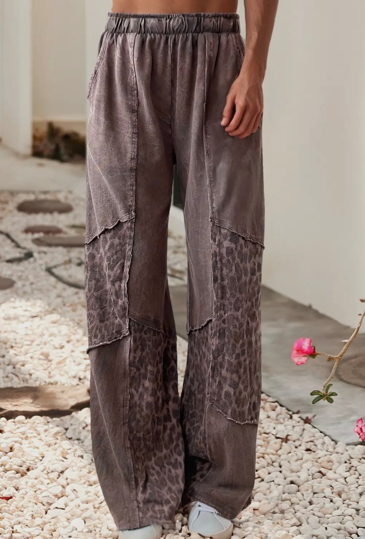 Leopard Patchwork Pants