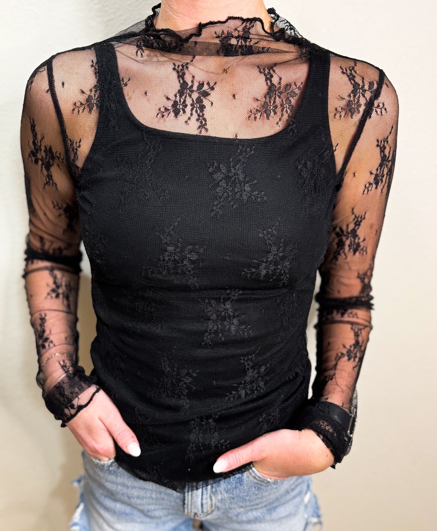 Sheer Lace Long Sleeve