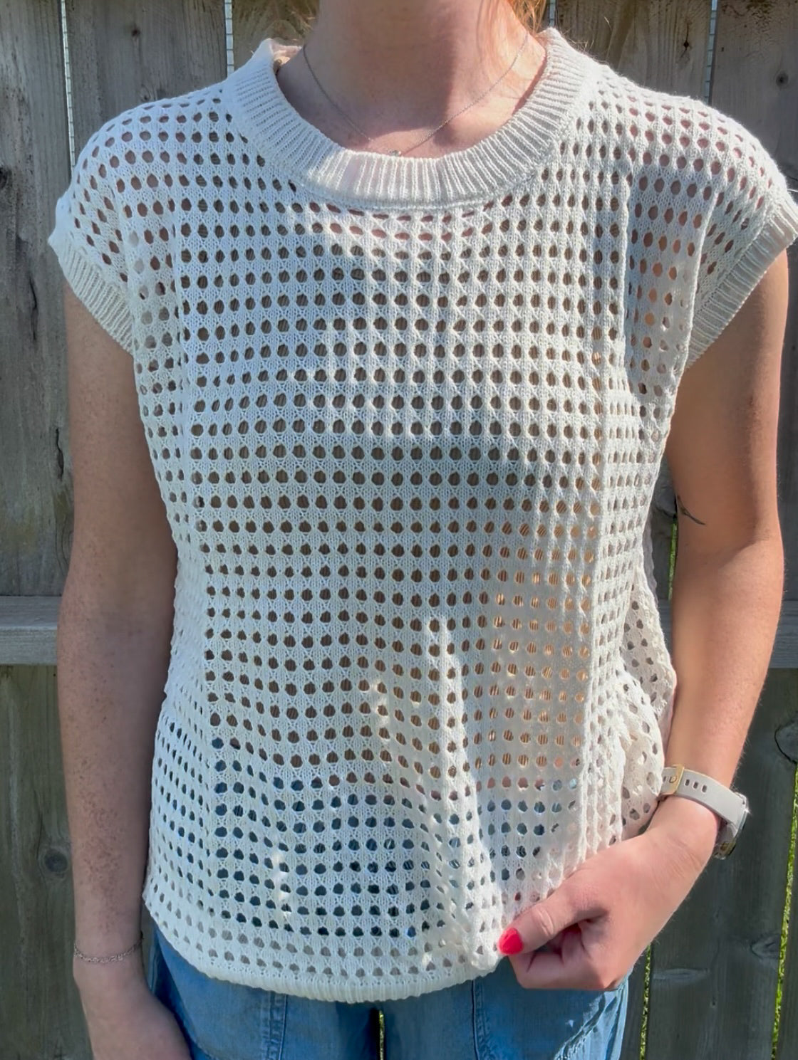 Summer Eyelet Sweater