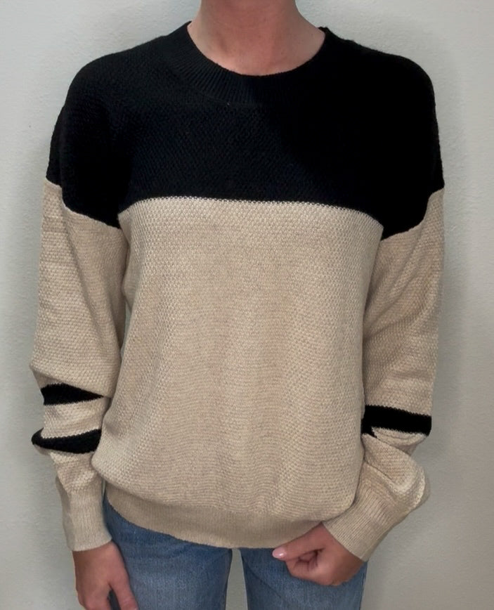 Striped Sleeve Sweater