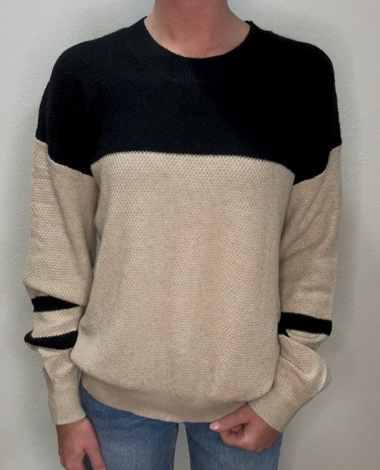 Striped Sleeve Sweater