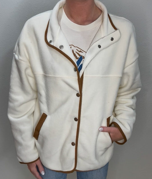 Fleece Contrast Trim Jacket