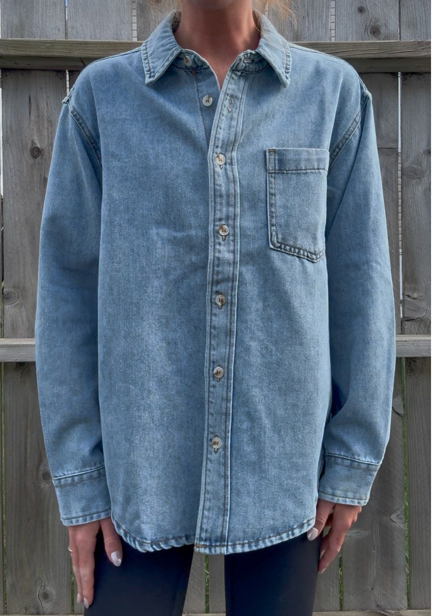 Denim Button Down Jacket