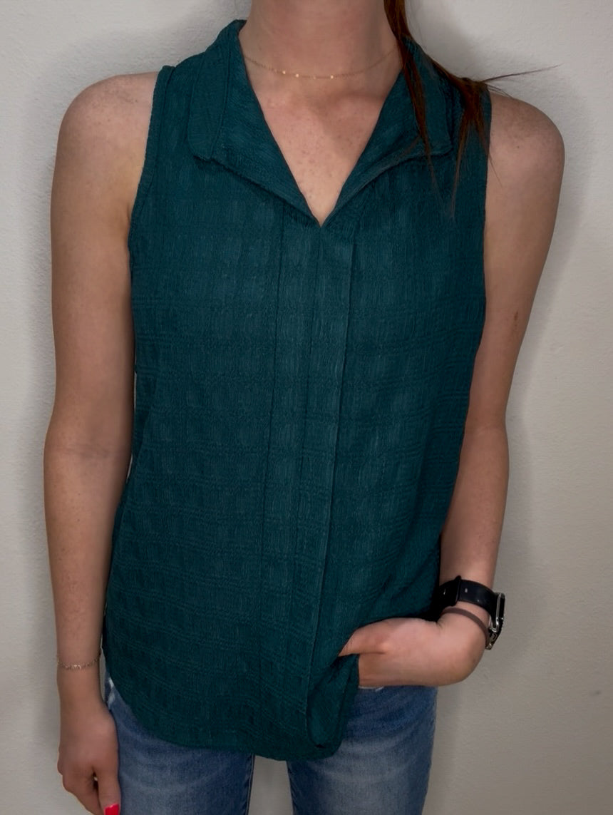 Split Neck Textured Tank