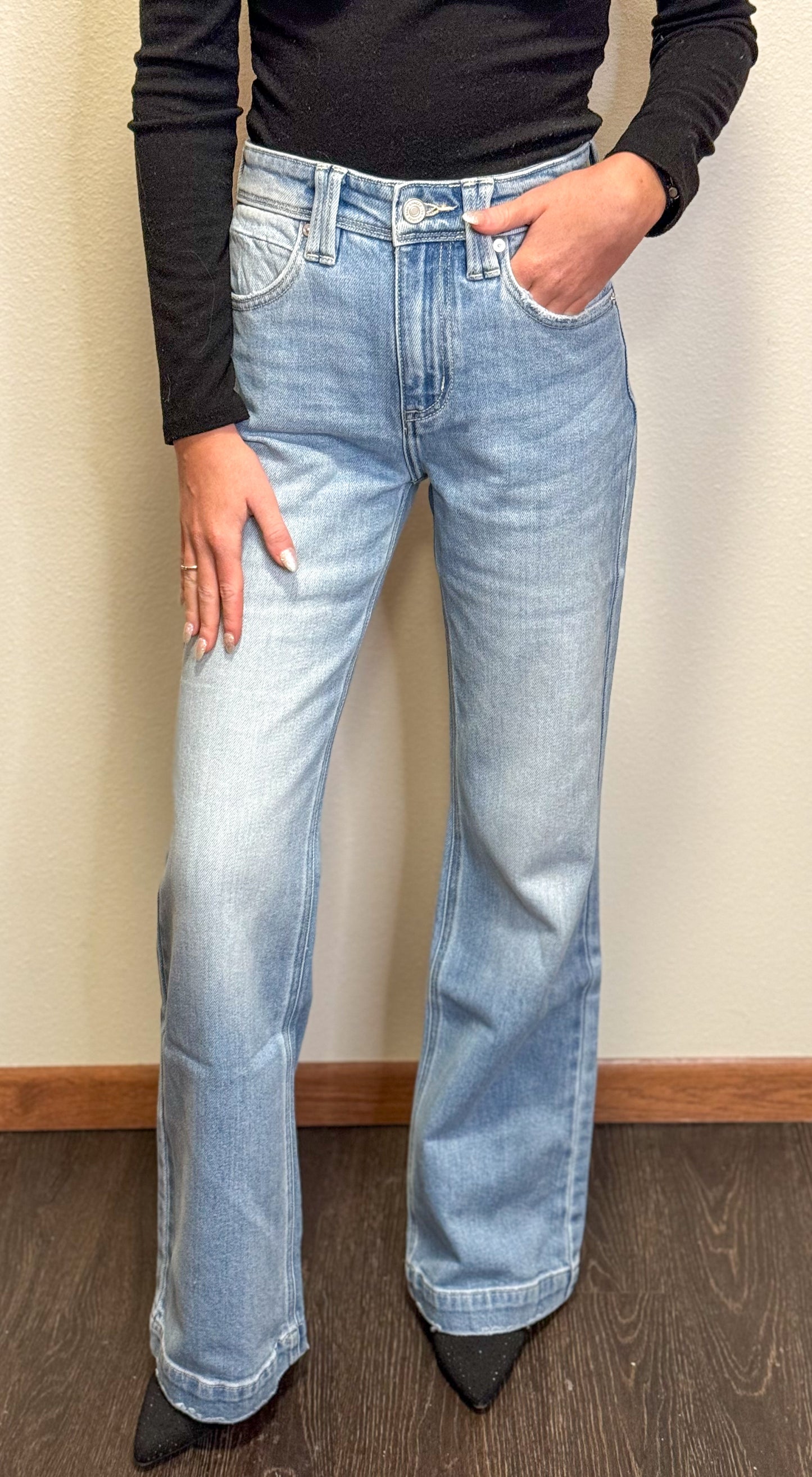 High Rise Flare Denim