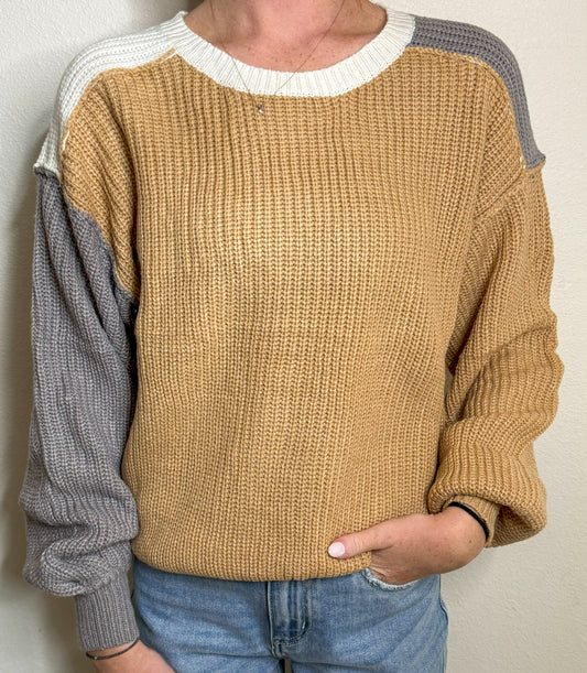 Color Block Chunky Sweater